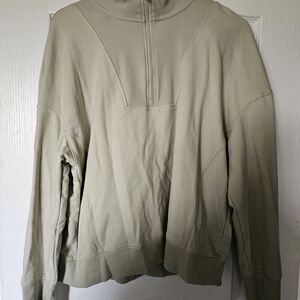 Women's Olive Green Half-Zip Sweater